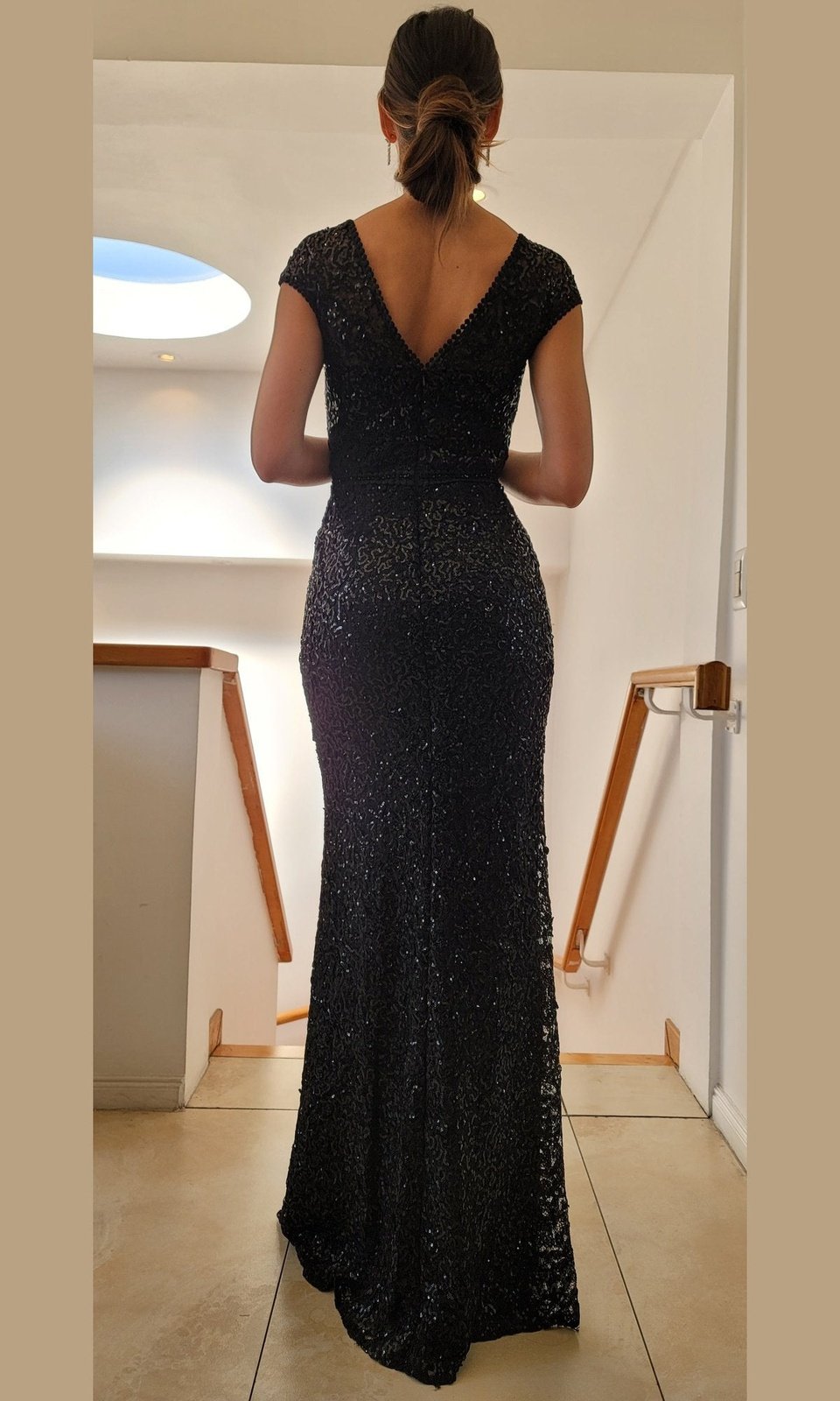 VESTIDO LARGO LMV1099 EN COLOR NEGRO - 4