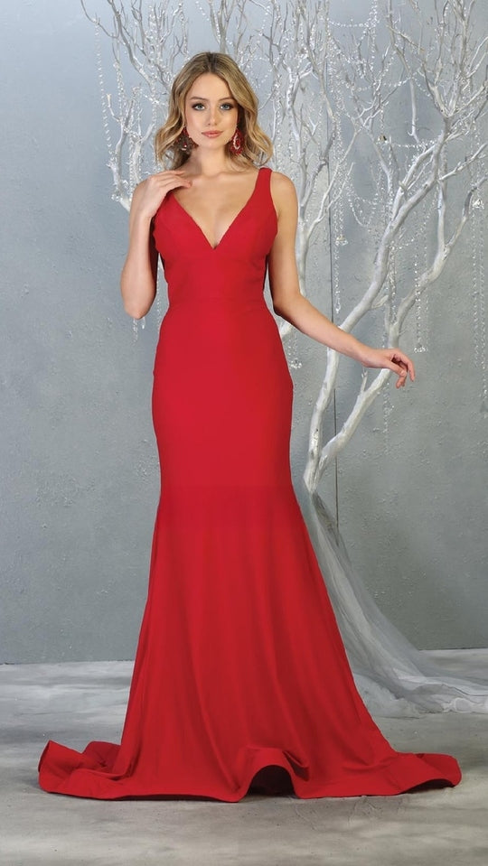 VESTIDO LARGO L1719 EN COLOR ROJO - 1