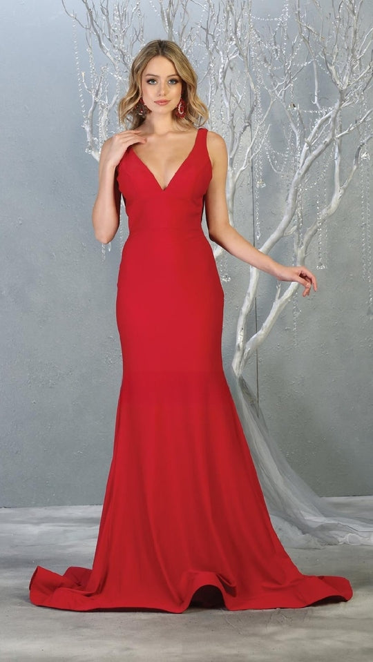 VESTIDO LARGO L1719 EN COLOR ROJO - 2