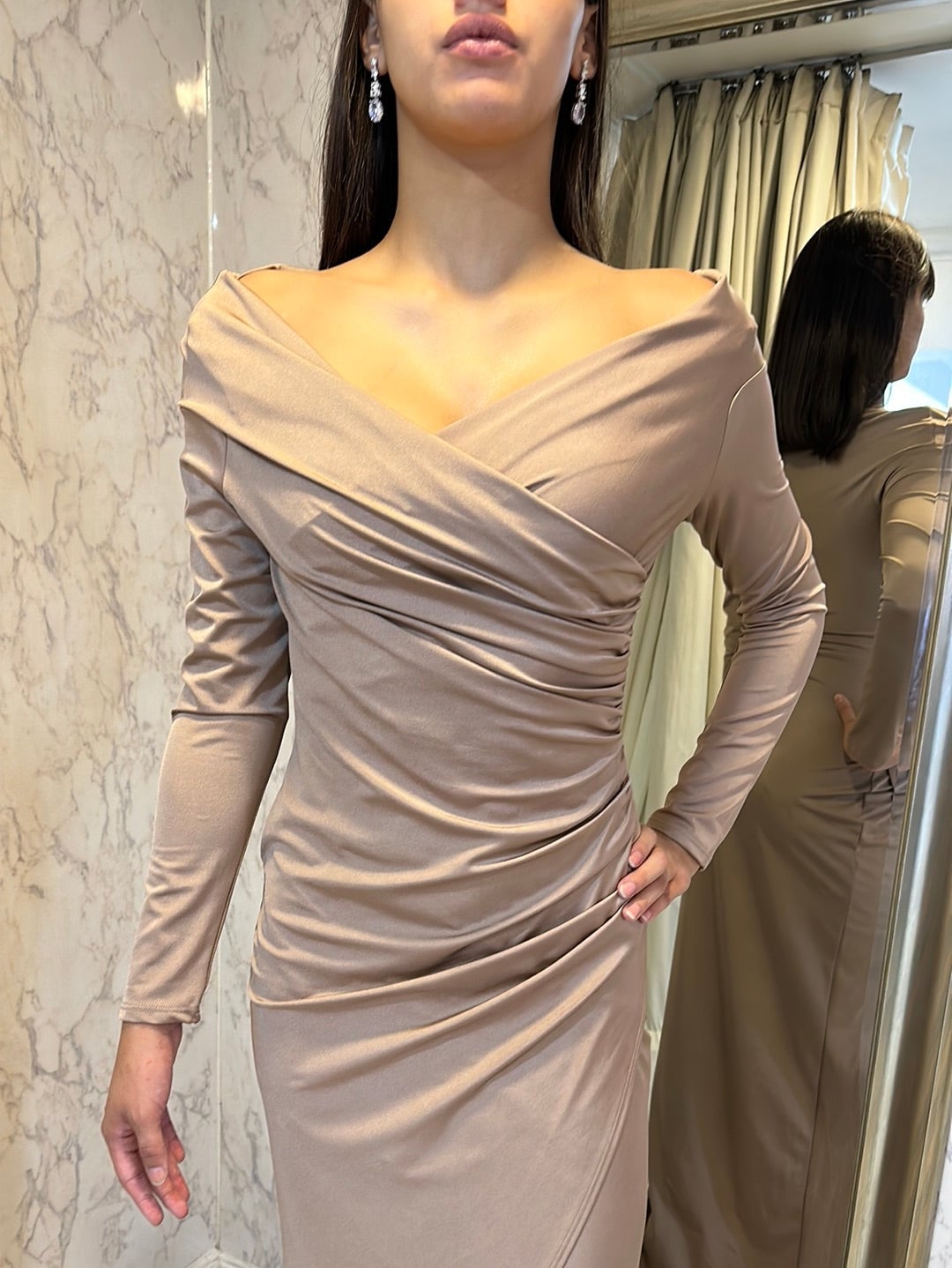 VESTIDO LARGO L8019 NUDE - 4