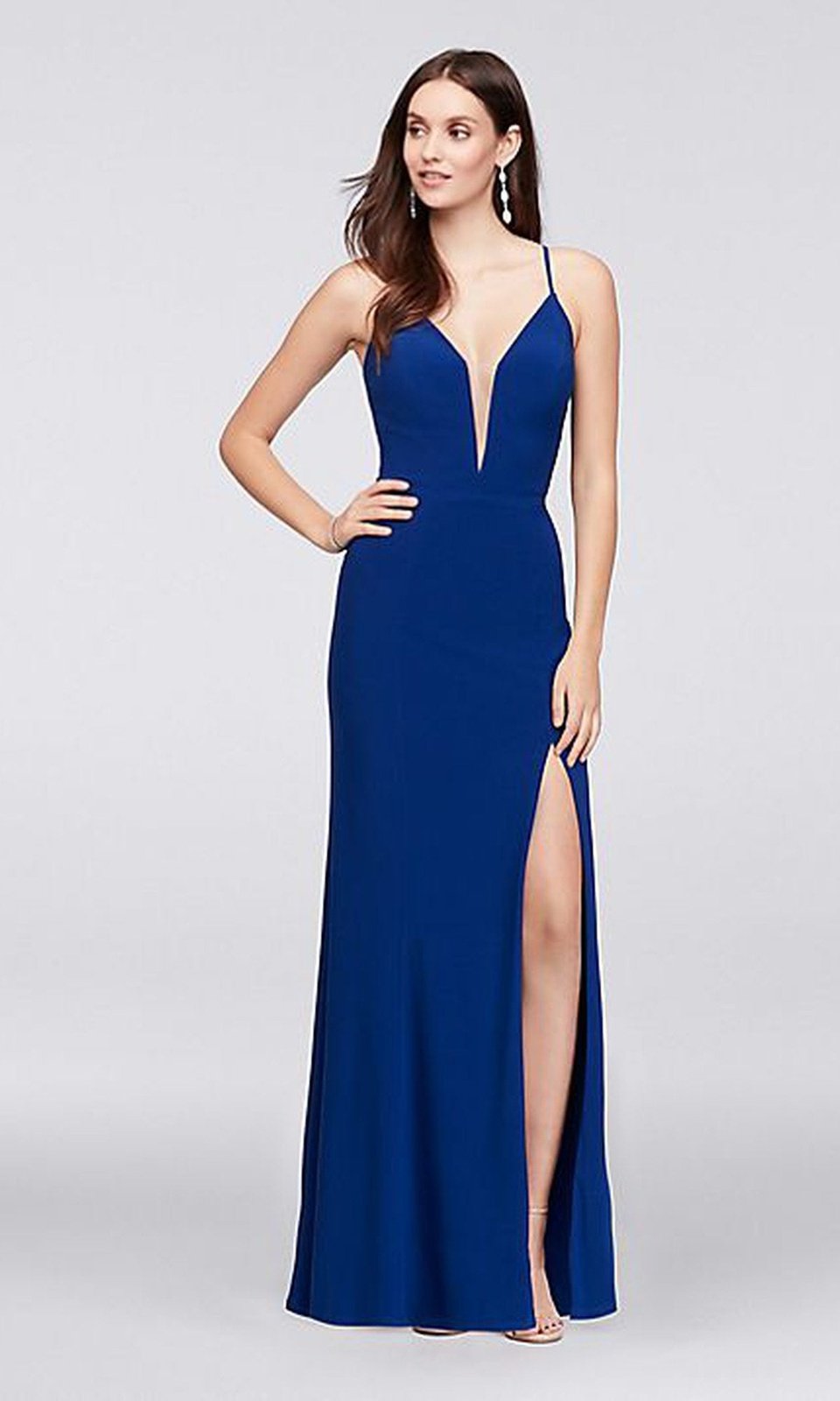 VESTIDO LARGO L59302 AZUL - 1
