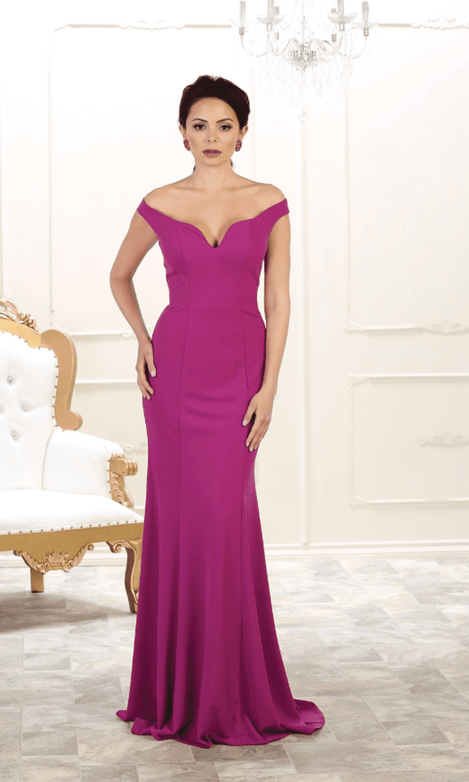 VESTIDO LARGO L1489 MAGENTA - 1