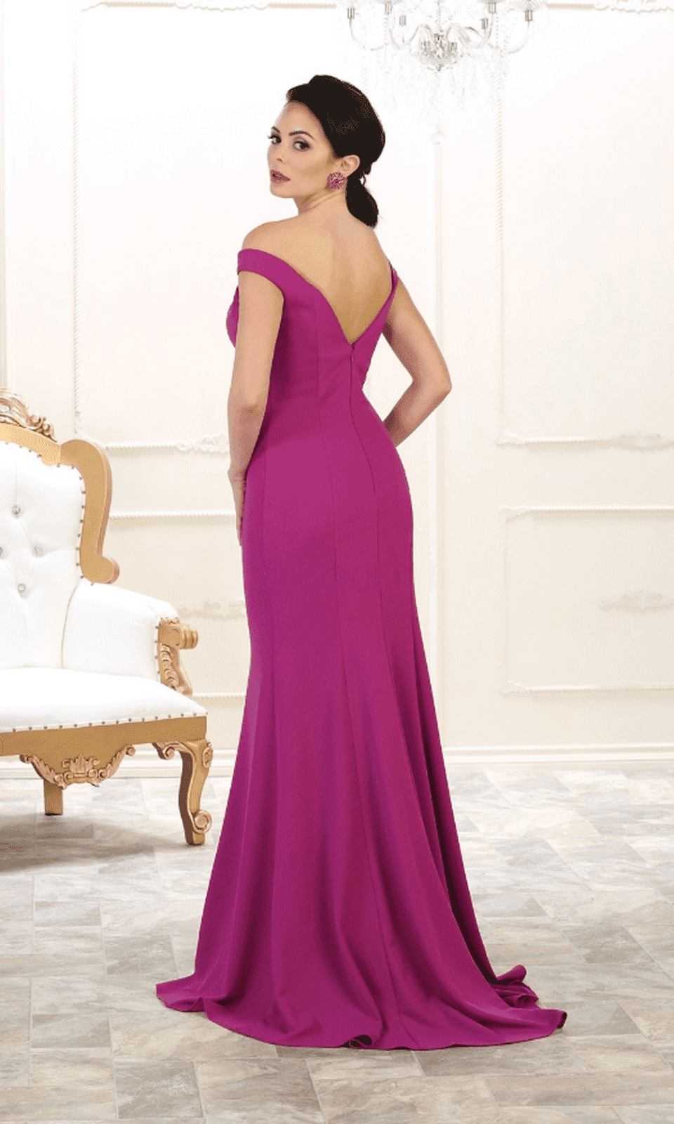 VESTIDO LARGO L1489 MAGENTA - 2