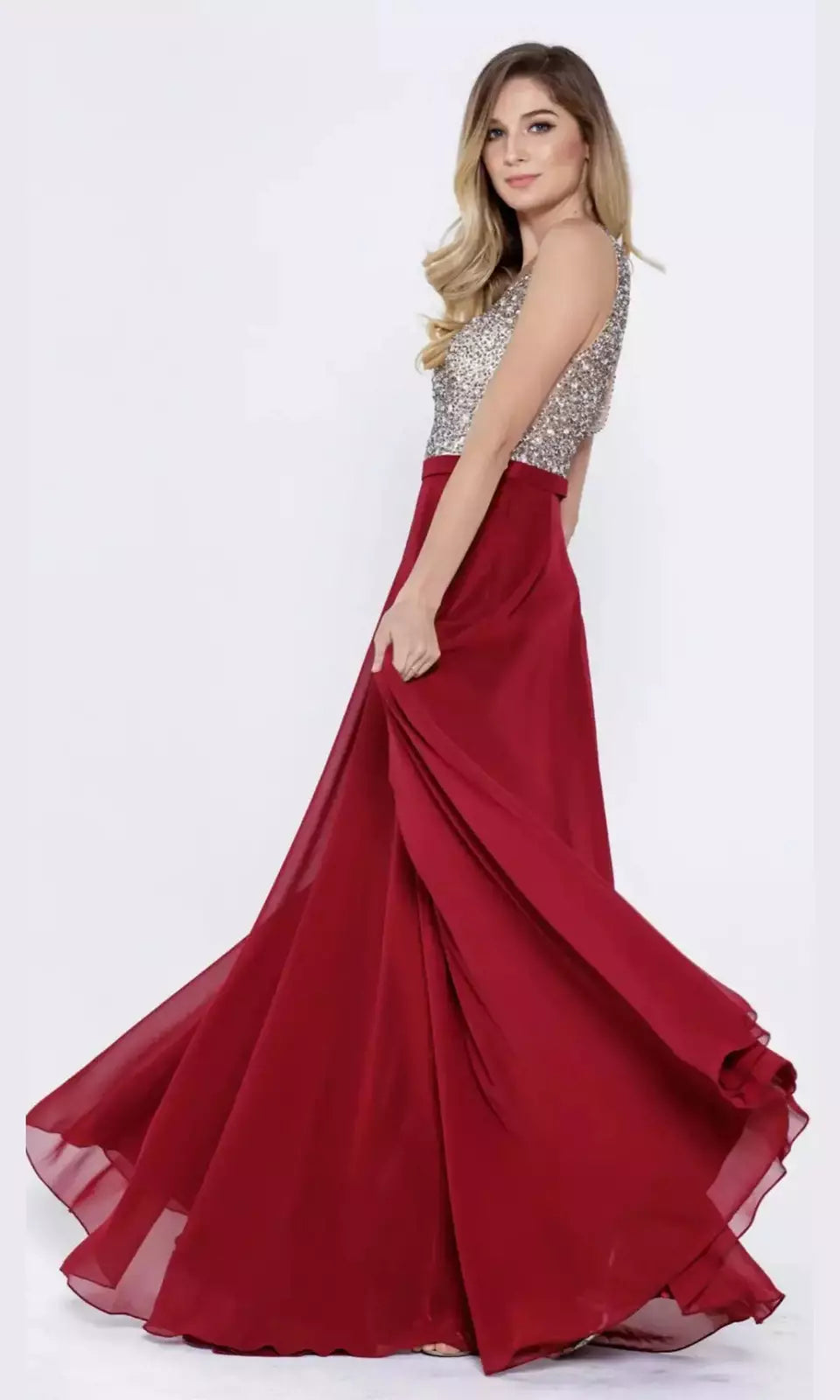 VESTIDO LARGO L776 BURDEO - 1