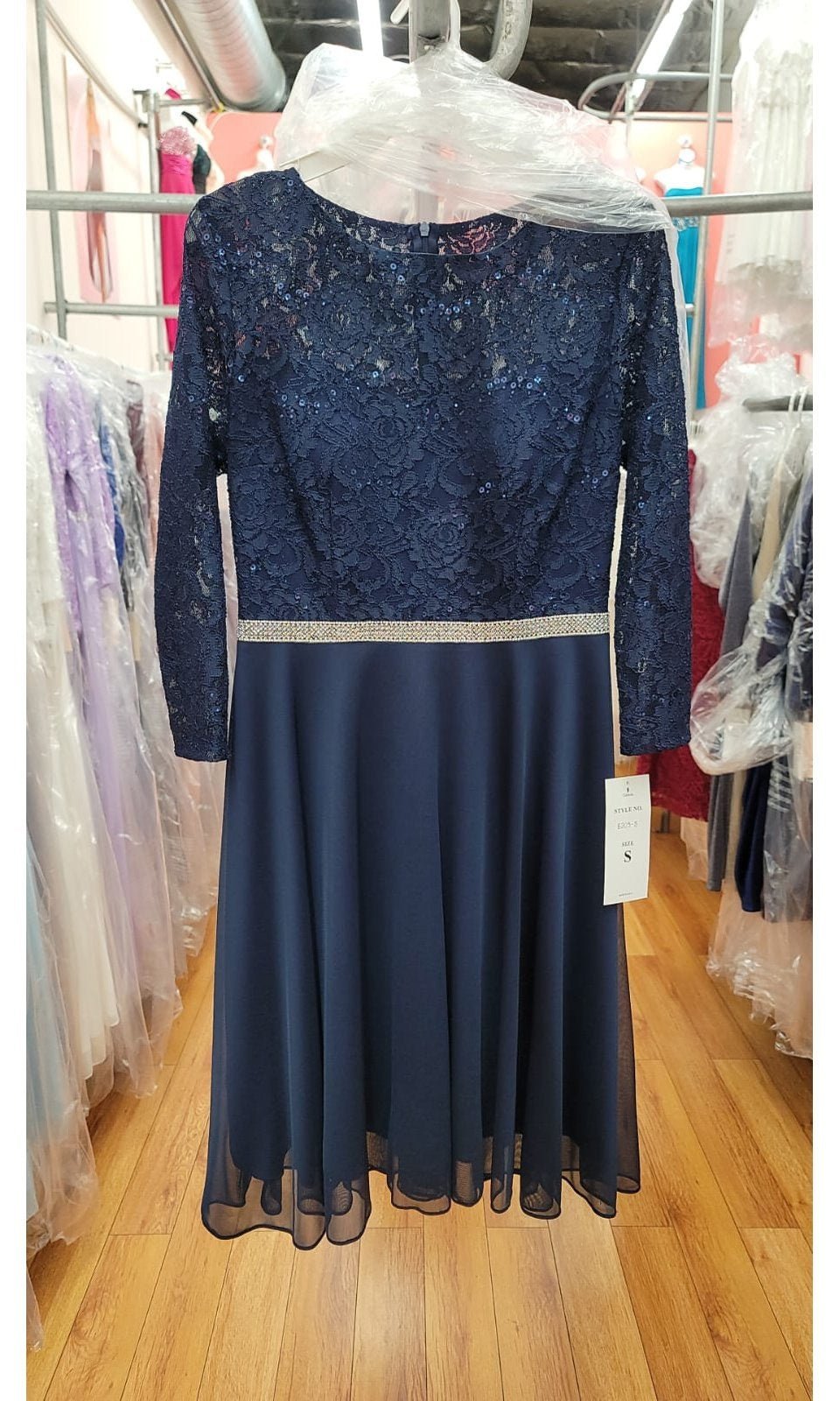 VESTIDO MEDIO M6305 AZUL MARINO - 1