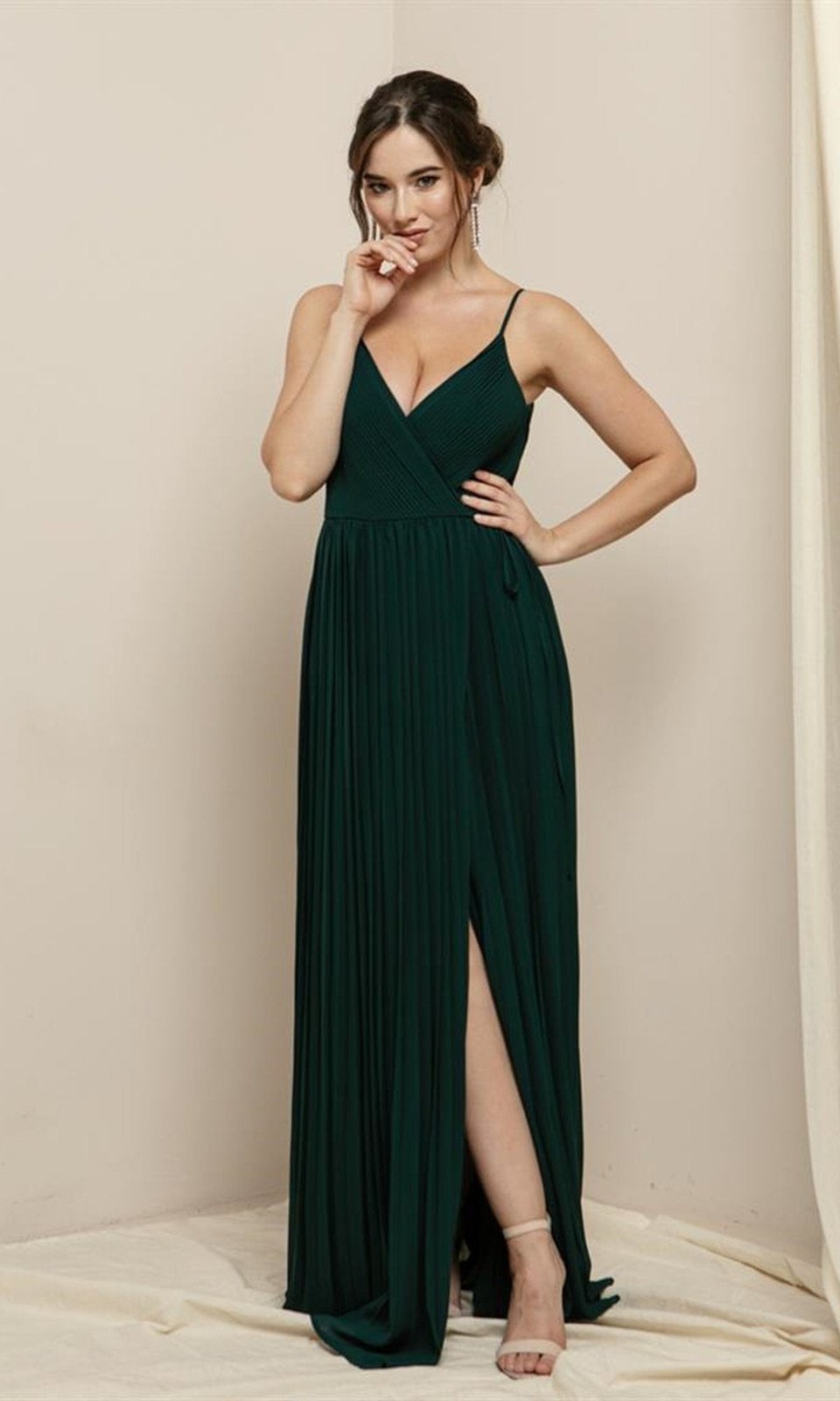 VESTIDO LARGO L19491 VERDE ESMERALDA - 3