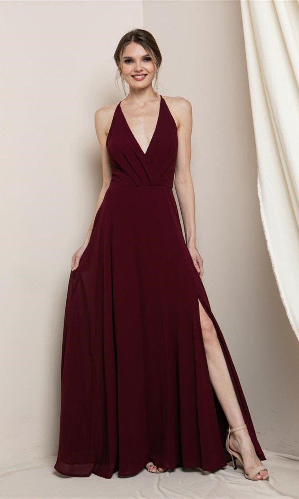 VESTIDO LARGO L19495 BURDEO - 1