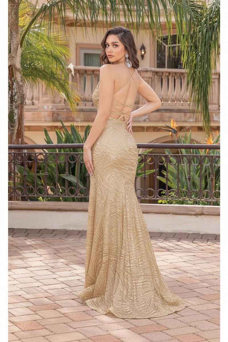 VESTIDO LARGO ABU DHABI DORADO - 2