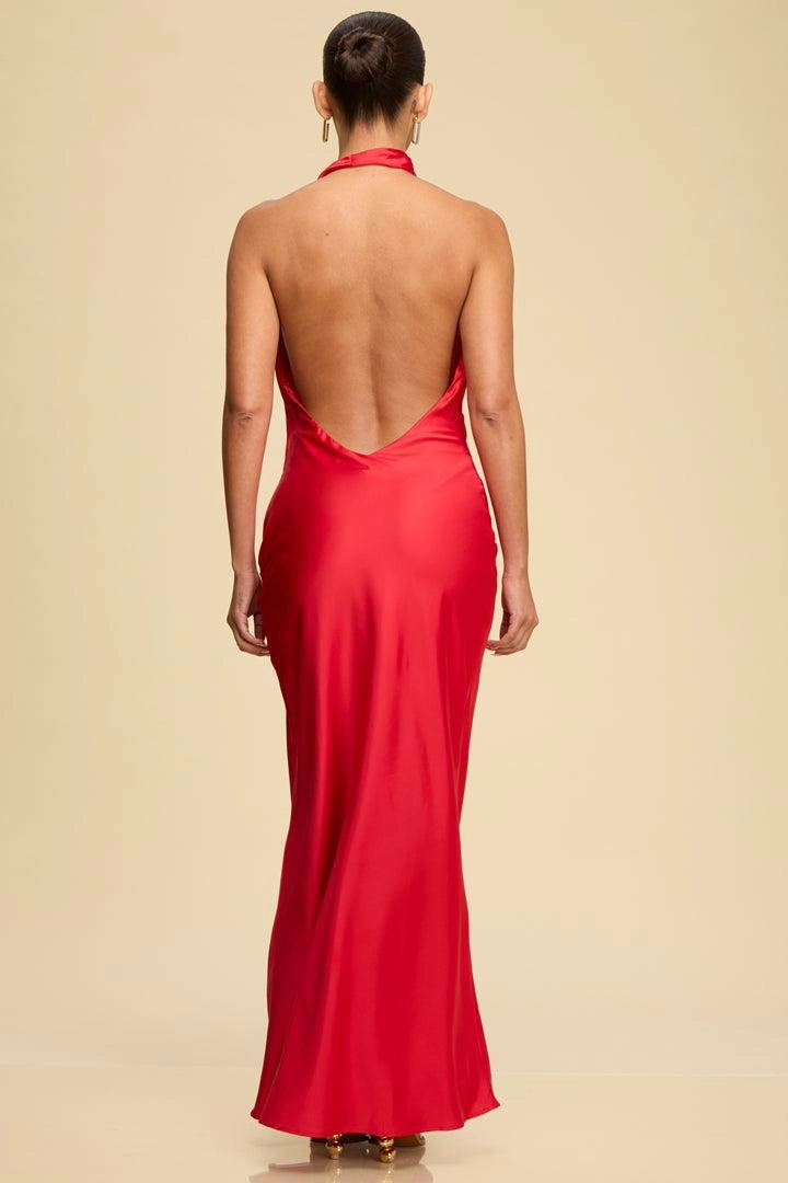 VESTIDO LARGO DUBLIN ROJO - 4