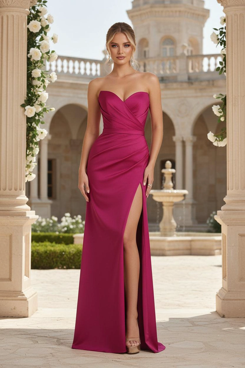 VESTIDO LARGO BELLAGIO MAGENTA - 1