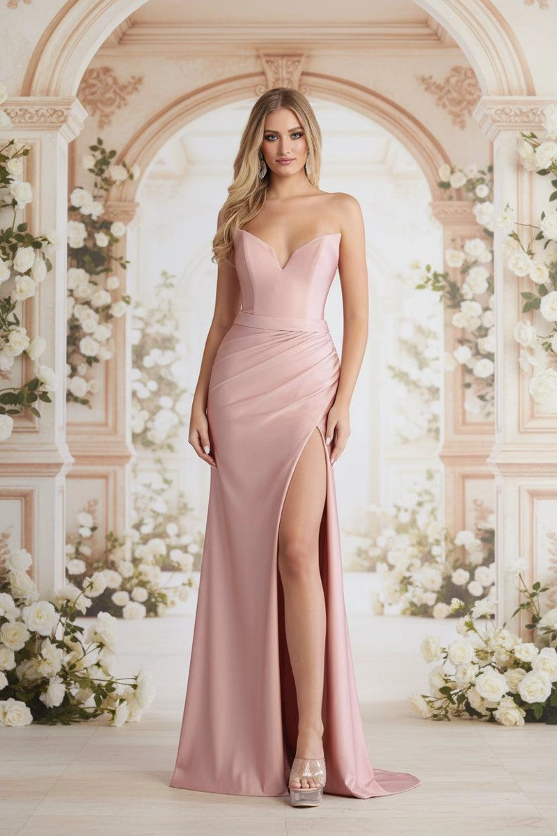 VESTIDO LARGO BELLAGIO ROSADO - 1