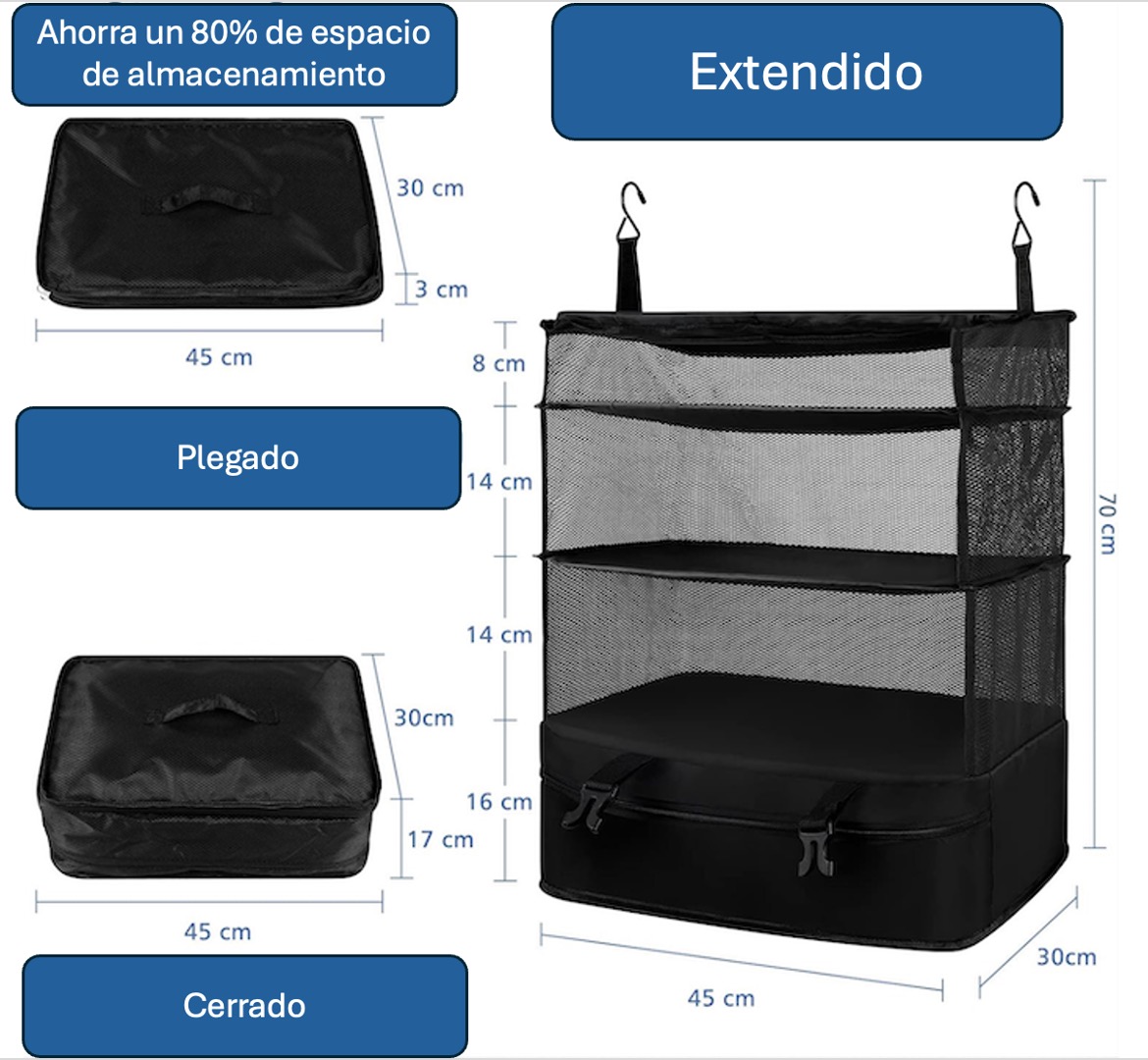 Organizador Maleta Viaje Estante Equipaje Plegable Colgante - 3