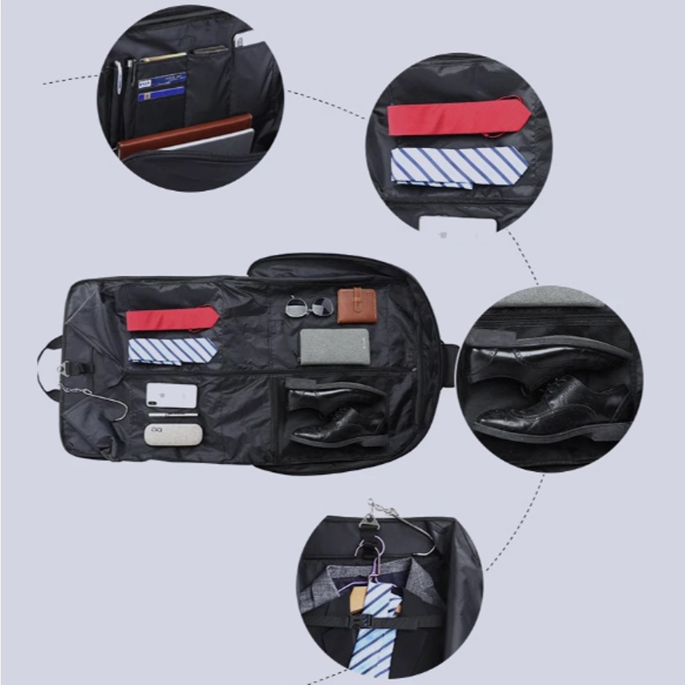 BOLSO PORTATRAJE EN COLOR NEGRO TRADICIONAL IMPERMEABLE - 2