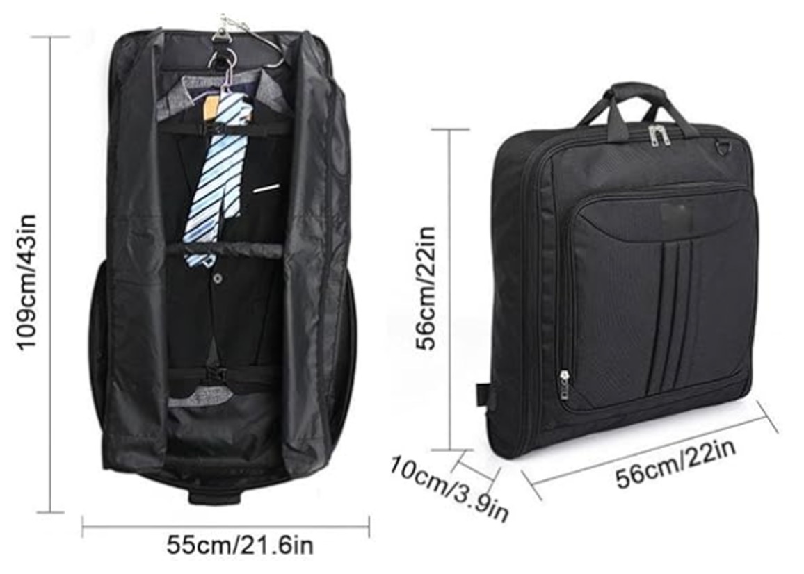 BOLSO PORTATRAJE EN COLOR NEGRO TRADICIONAL IMPERMEABLE - 9