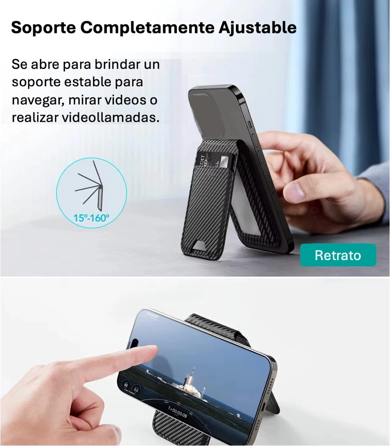 Tarjetero Magnético Plegable Celular Compatible Magsafe - 4