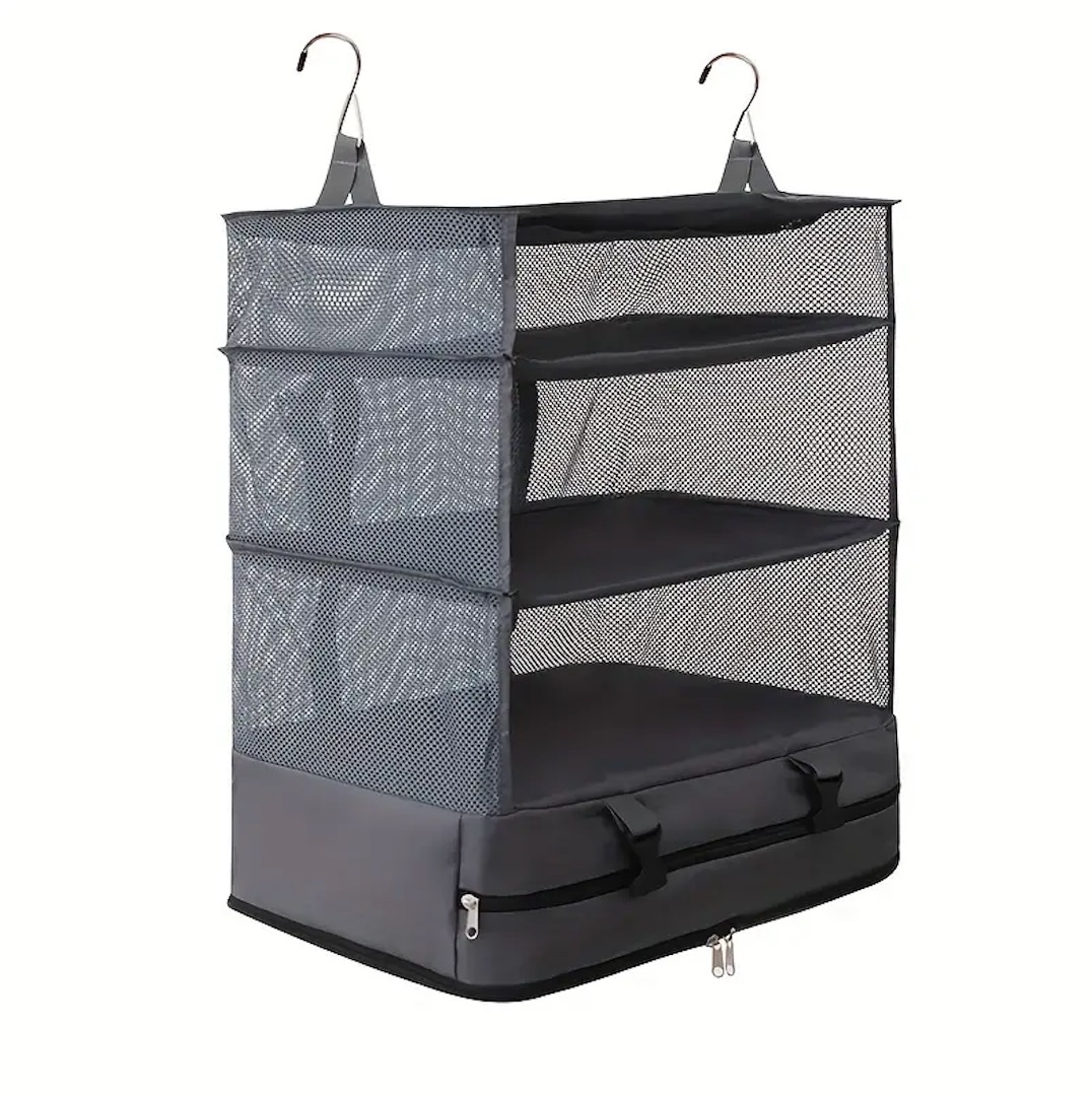 ORGANIZADOR MALETA VIAJE ESTANTE EQUIPAJE PLEGABLE COLGANTE - 1