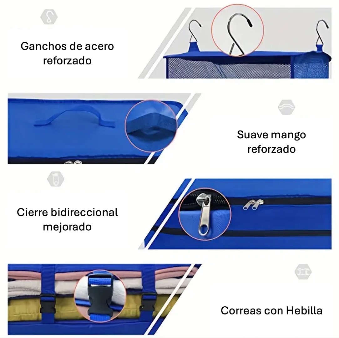 ORGANIZADOR MALETA VIAJE ESTANTE EQUIPAJE PLEGABLE COLGANTE - 2