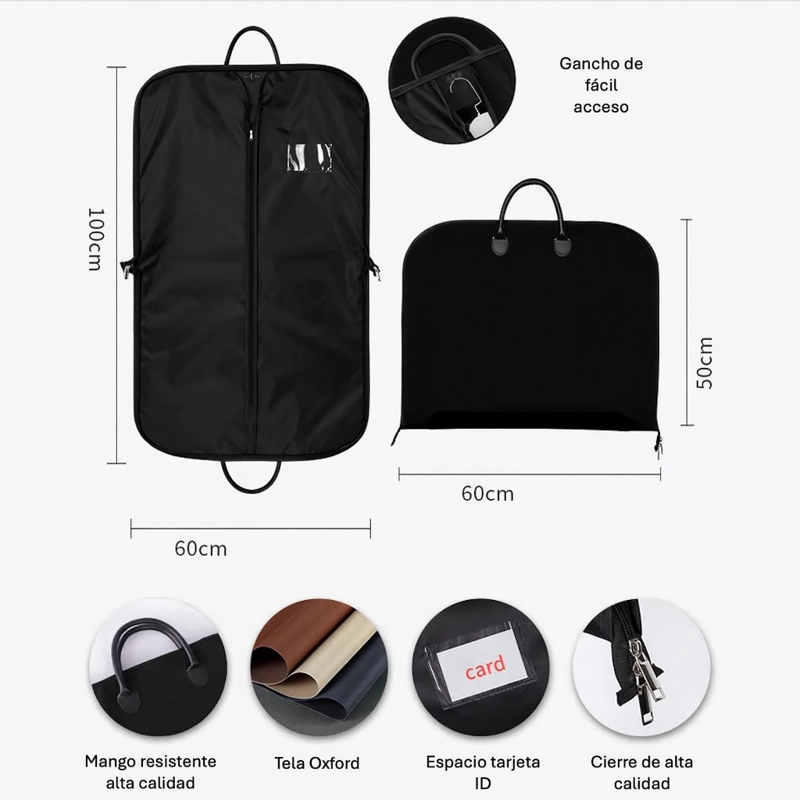 BOLSA PORTATRAJE OXFORD IMPERMEABLE PLEGABLE 100X60 CM - 2