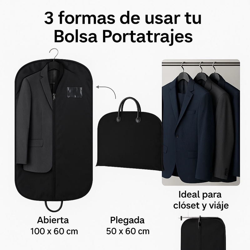 BOLSA PORTATRAJE OXFORD IMPERMEABLE PLEGABLE 100X60 CM - 3
