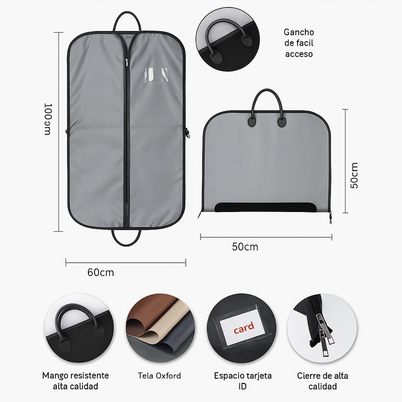 BOLSA PORTATRAJE OXFORD IMPERMEABLE PLEGABLE 100X60 CM - 2