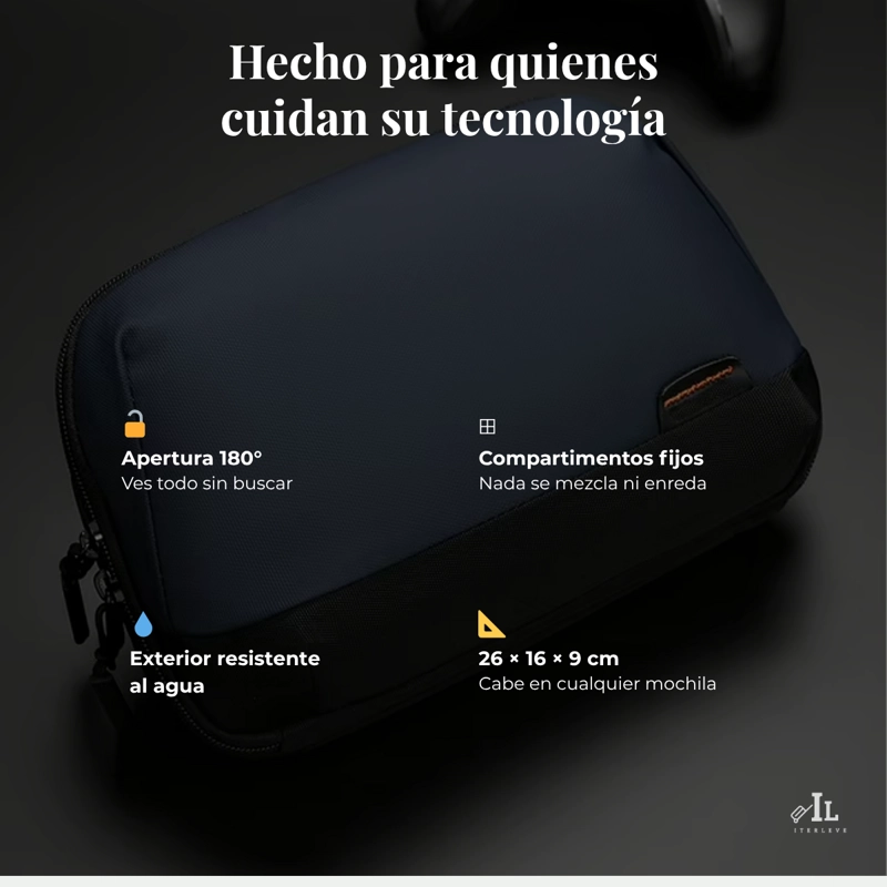 ESTUCHE ORGANIZADOR BOLSO PORTA CABLES PARA VIAJES CAPACIDAD - 6