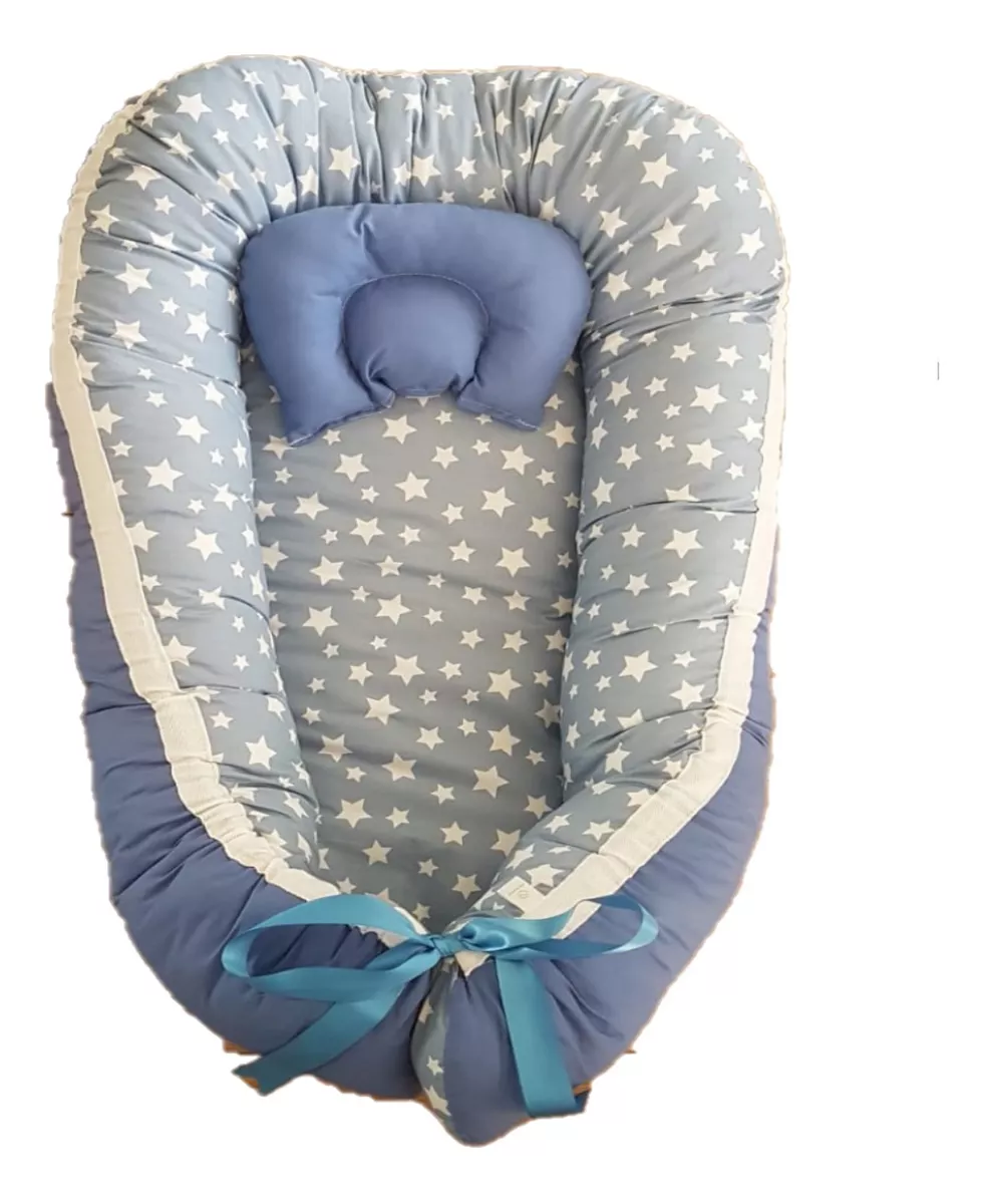 NIDITO COLECHO AZUL JEANS ESTRELLAS AZUL JEANS LISO - 2