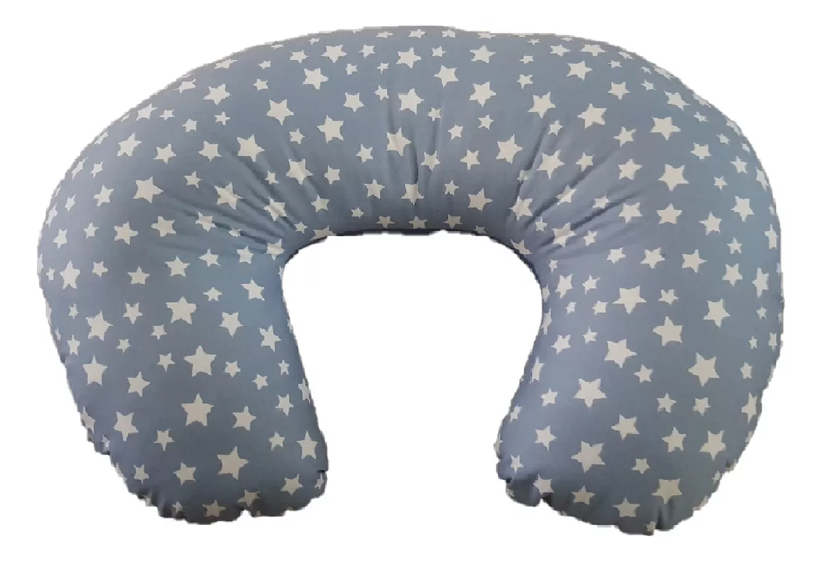 COJÍN LACTANCIA. JEANS ESTRELLAS JEANS LISO AZUL - 1