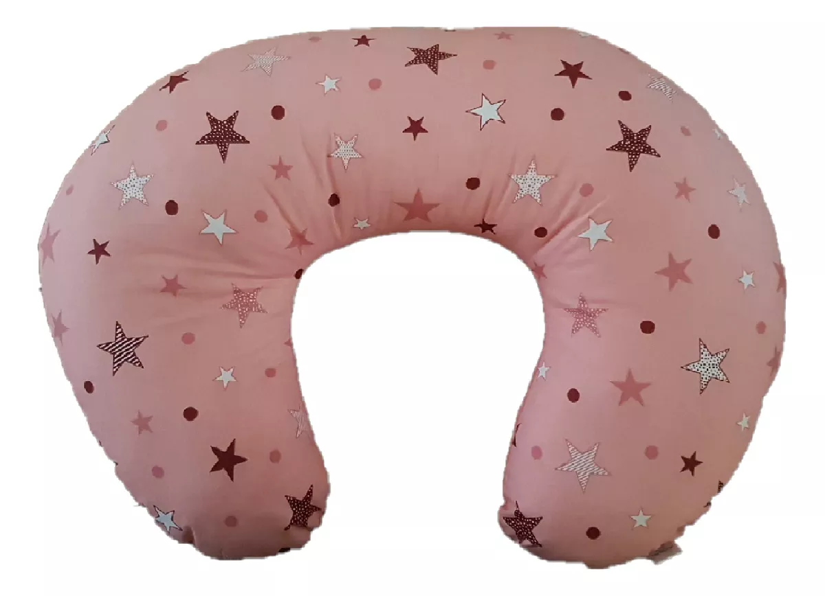 COJÍN LACTANCIA. PALO ROSADO ESTRELLAS PALO ROSADO LISO - 1