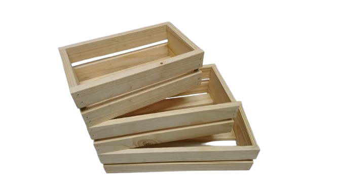 SET 3 CAJAS ORGANIZADORAS MADERA NATURAL - 3