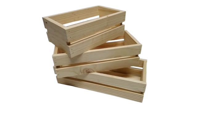 SET 3 CAJAS ORGANIZADORAS MADERA NATURAL - 4
