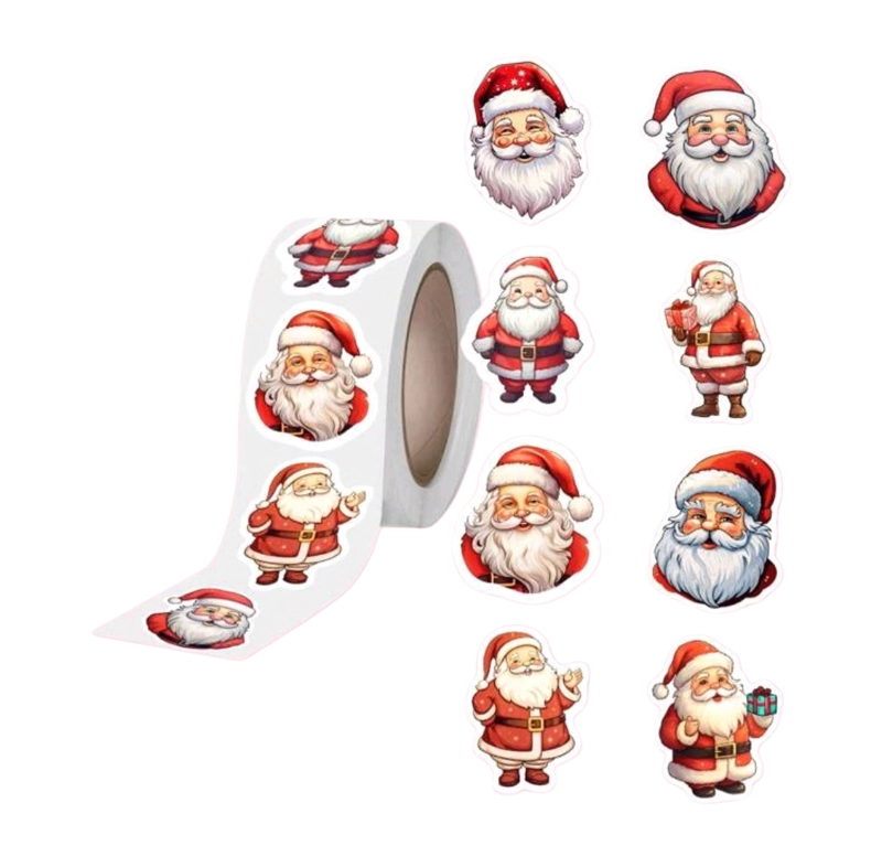 500 ETIQUETAS AUTOADHESIVAS NAVIDAD 2,5 CM ROLLO PEGATINA - 1