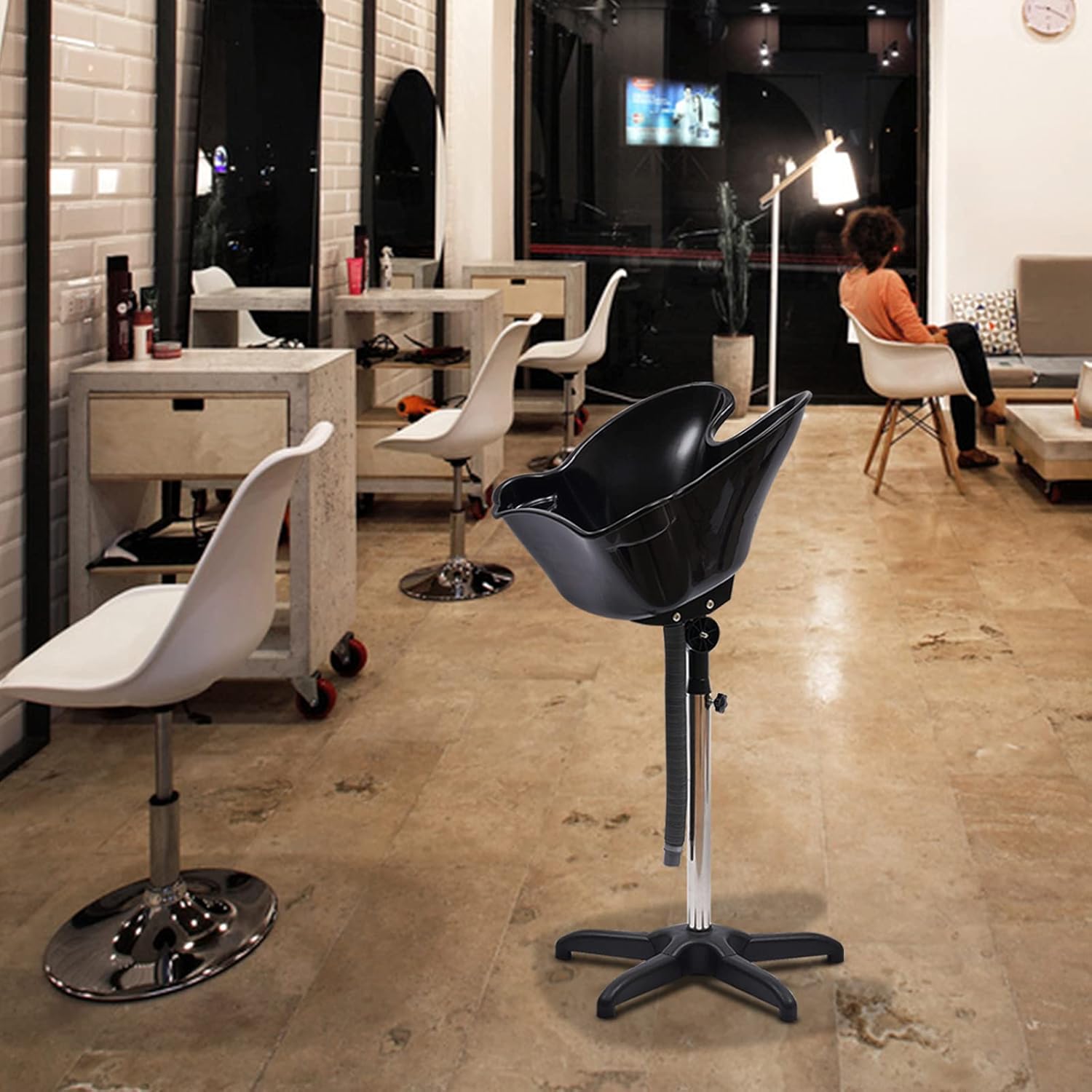 LAVA PELO PORTATIL PELUQUERIA BARBERIA CON CUELLO SILICONA NEGRO - 10