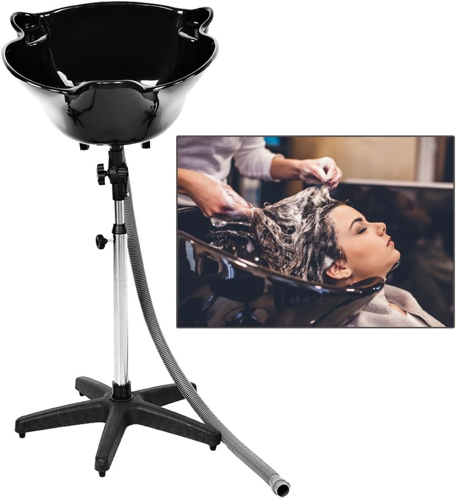 LAVA PELO PORTATIL PELUQUERIA BARBERIA CON CUELLO SILICONA NEGRO - 11