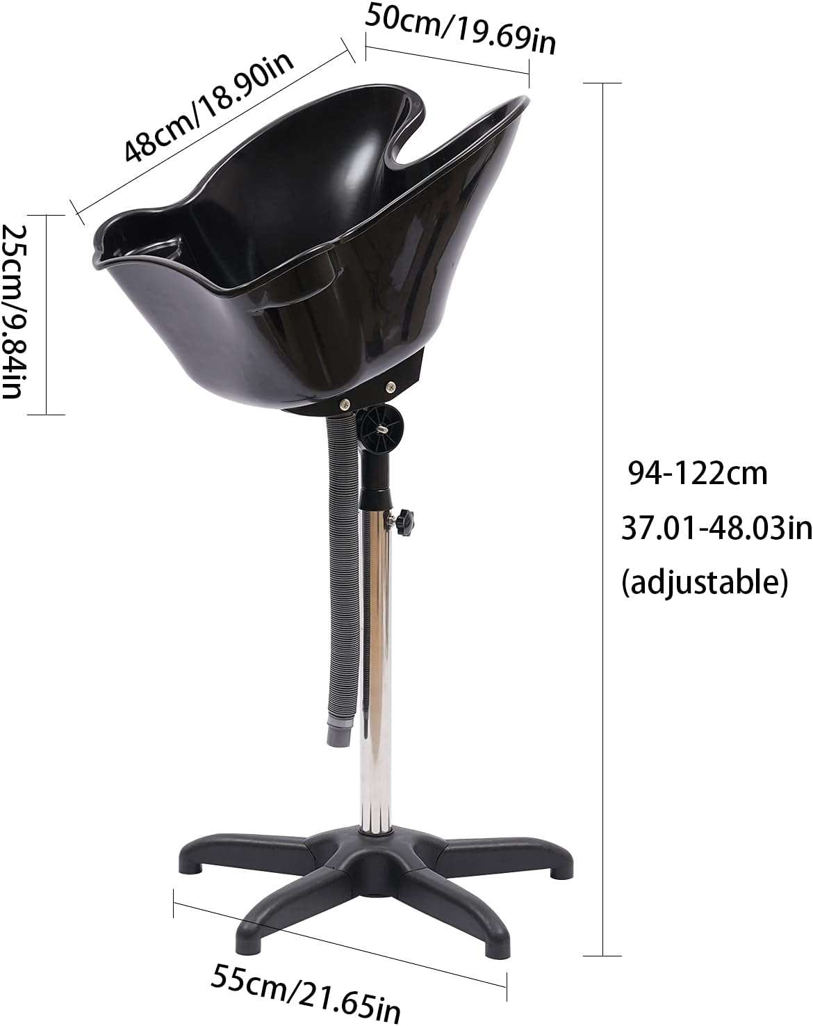 LAVA PELO PORTATIL PELUQUERIA BARBERIA CON CUELLO SILICONA NEGRO - 13