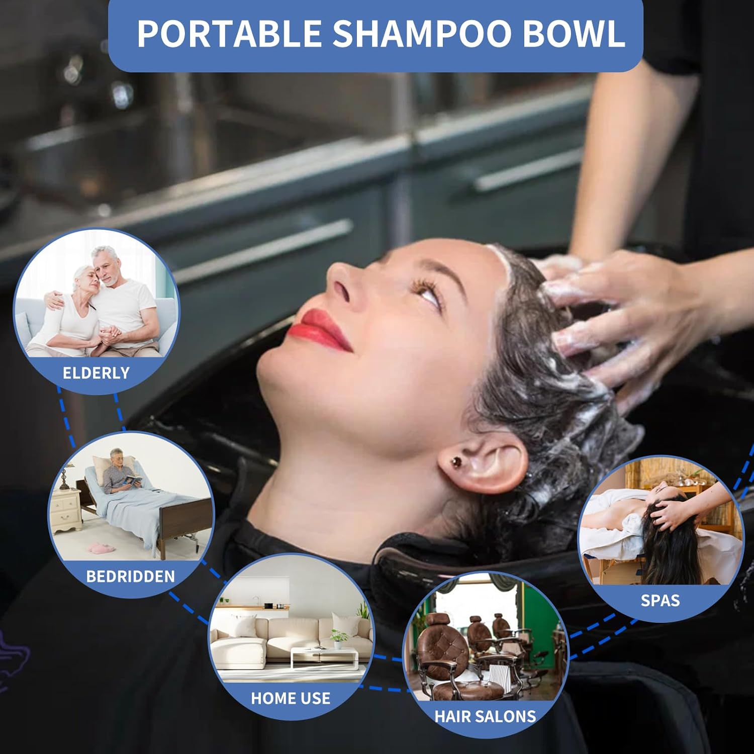 LAVA PELO PORTÁTIL PELUQUERÍA BARBERÍA CON DESAGUE - 2