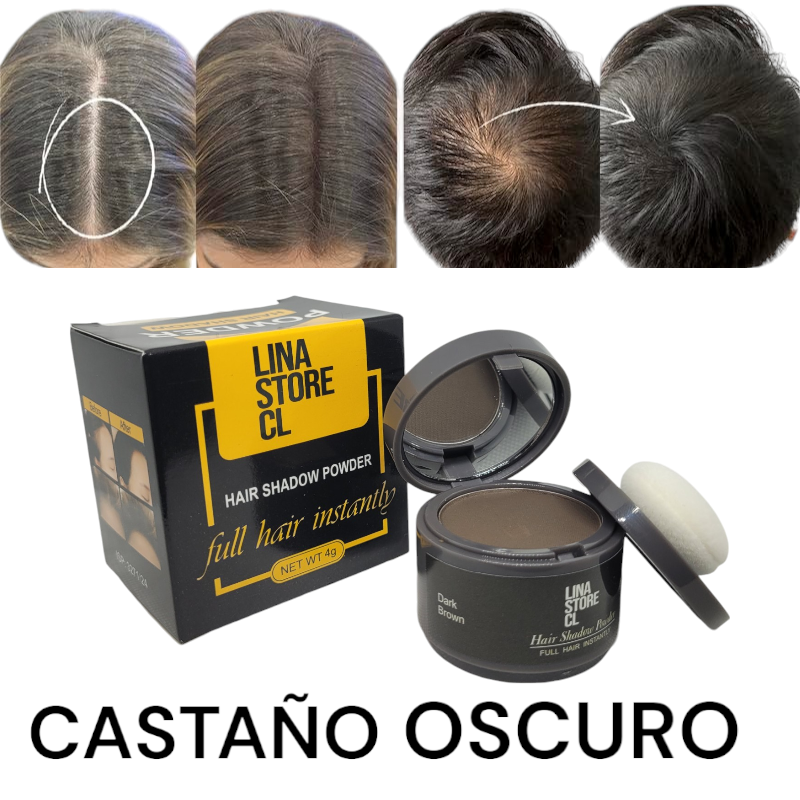POLVO FIBRA CAPILAR DISIMULADO CALVICIE CASTAÑO OSCURO CON ESPONJA Y ESPEJO - 4