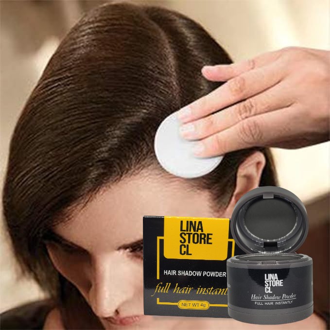 POLVO FIBRA CAPILAR DISIMULADO CALVICIE NEGRO CON ESPONJA MAQUILLAJE Y ESPEJO - 1