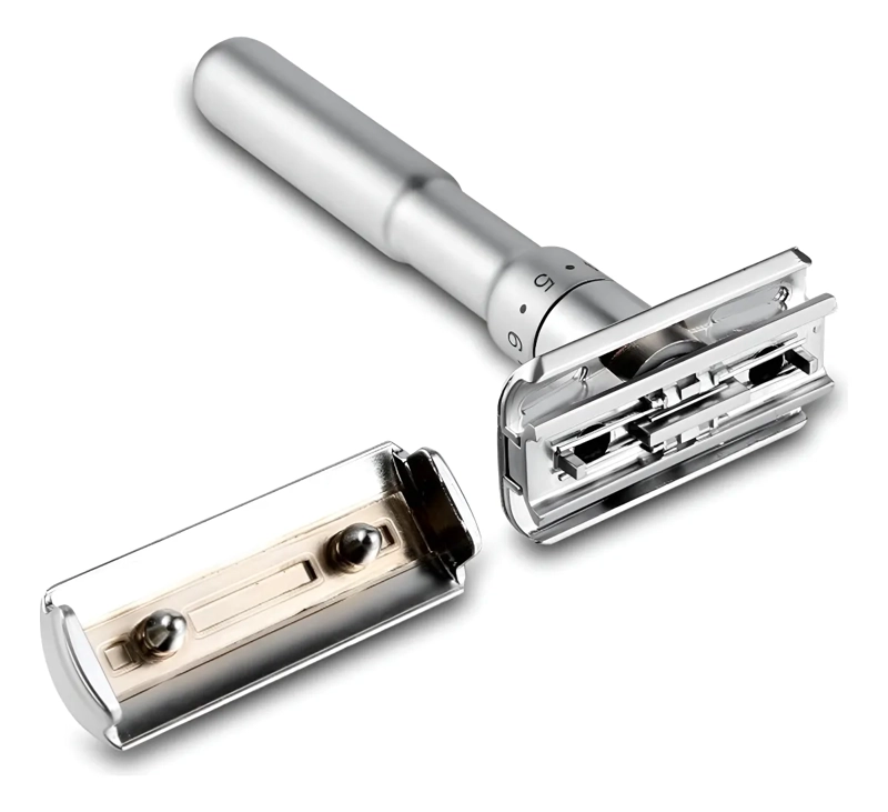 CUCHILLA DE AFEITAR CLASICA DE 3 PIEZAS CON DOBLE BORDE - 1