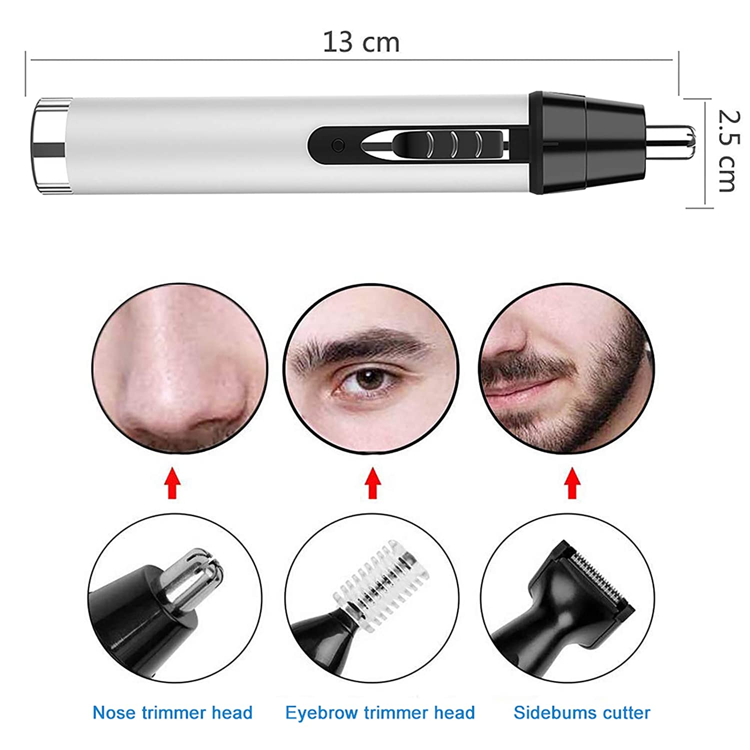 CORTADORA KEMEI DE VELLO 3 EN 1 NARIZ OREJA PATILLAS 6651 - 3