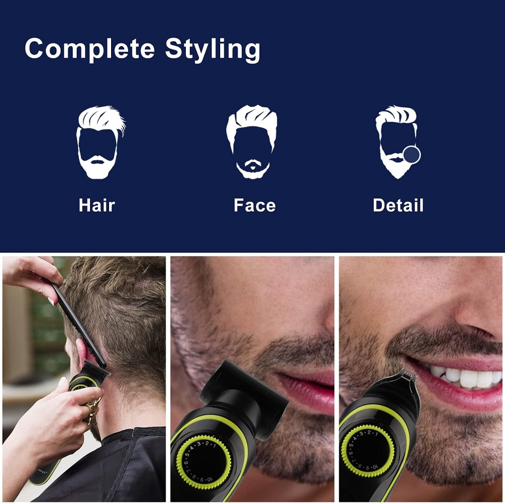 MÁQUINA DE AFEITAR KEMEI CORTADORA VELLO FACIAL NARIZ OIDO Y BARBA 696 MULFUNCIONAL - 3