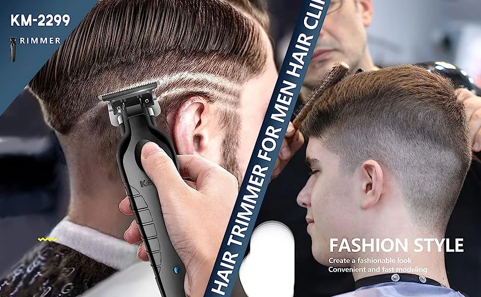 MAQUINA TRIMMER KEMEI 2299 NEGRA PERFILADORA BARBERIA PROFESIONAL - 3