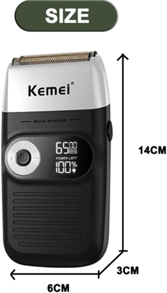 MAQUINA KEMEI 2026 SHAVER 2EN1 + PATILLERA PANTALLA LCD - 3