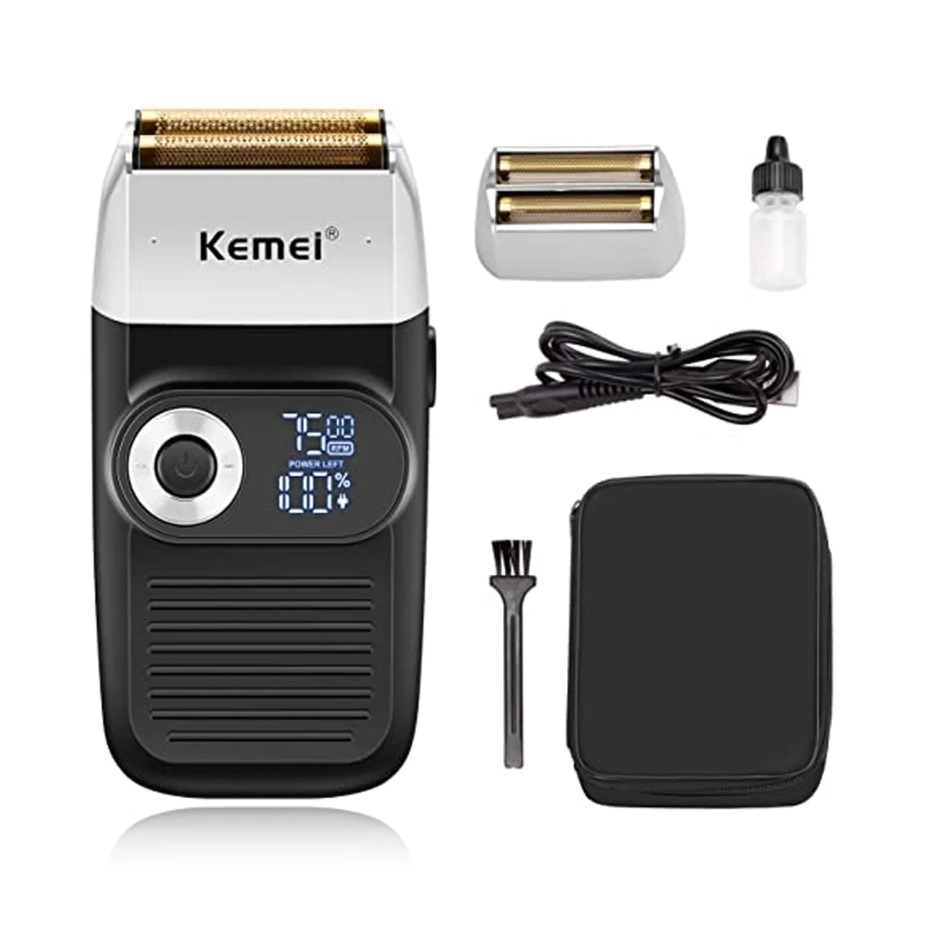 MAQUINA KEMEI 2026 SHAVER 2EN1 + PATILLERA PANTALLA LCD - 5