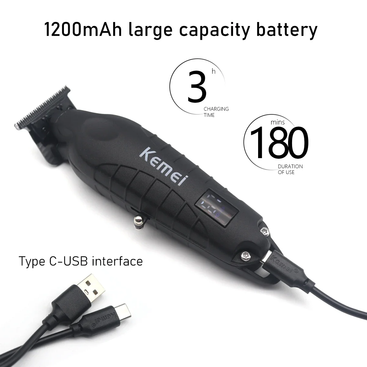 MAQUINA PATILLERA ELECTRICA AFEITADORA INALAMBRICA KEMEI 2293 CORTA PELO - 9