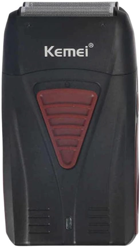 MAQUINA AFEITADORA RASURADORA BARBA HOMBRE PORTATIL KM-3381 NEGRO - 1