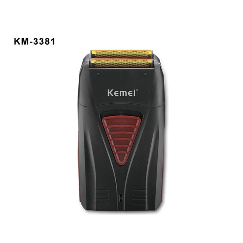 MAQUINA AFEITADORA RASURADORA BARBA HOMBRE PORTATIL KM-3381 NEGRO - 6