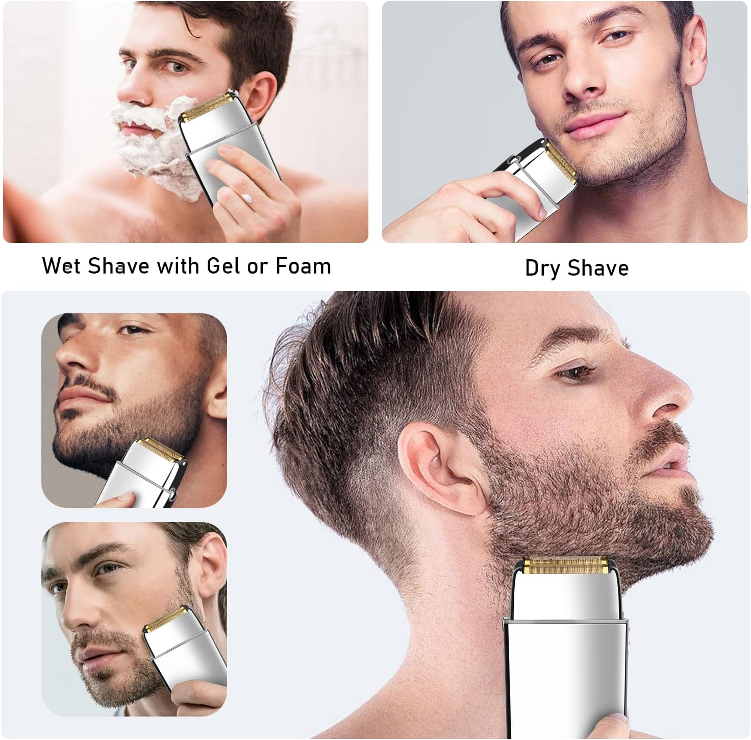 MÁQUINA DE AFEITAR KEMEI ELÉCTRICA SHAVER TX5 SILVER - 5
