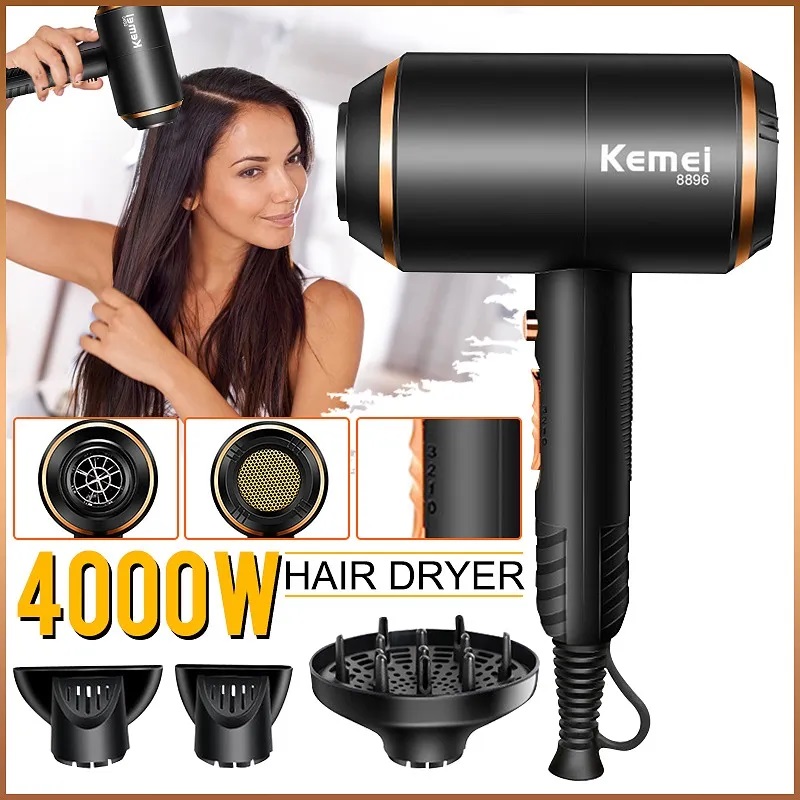 SECADOR DE PELO KEMEI PROFESIONAL KM 8896 CON DIFUSOR + 2 BOQUILLAS - 2