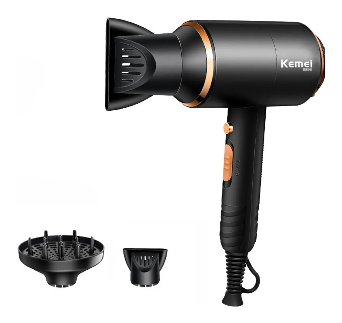 SECADOR DE PELO KEMEI PROFESIONAL KM 8896 CON DIFUSOR + 2 BOQUILLAS - 4