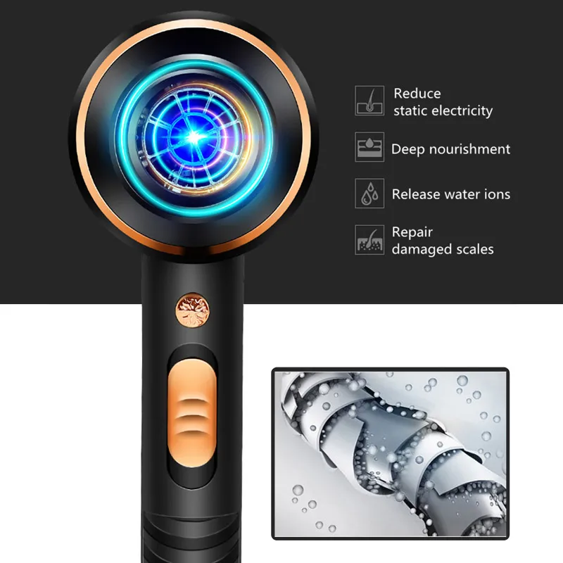 SECADOR DE PELO KEMEI PROFESIONAL KM 8896 CON DIFUSOR + 2 BOQUILLAS - 7